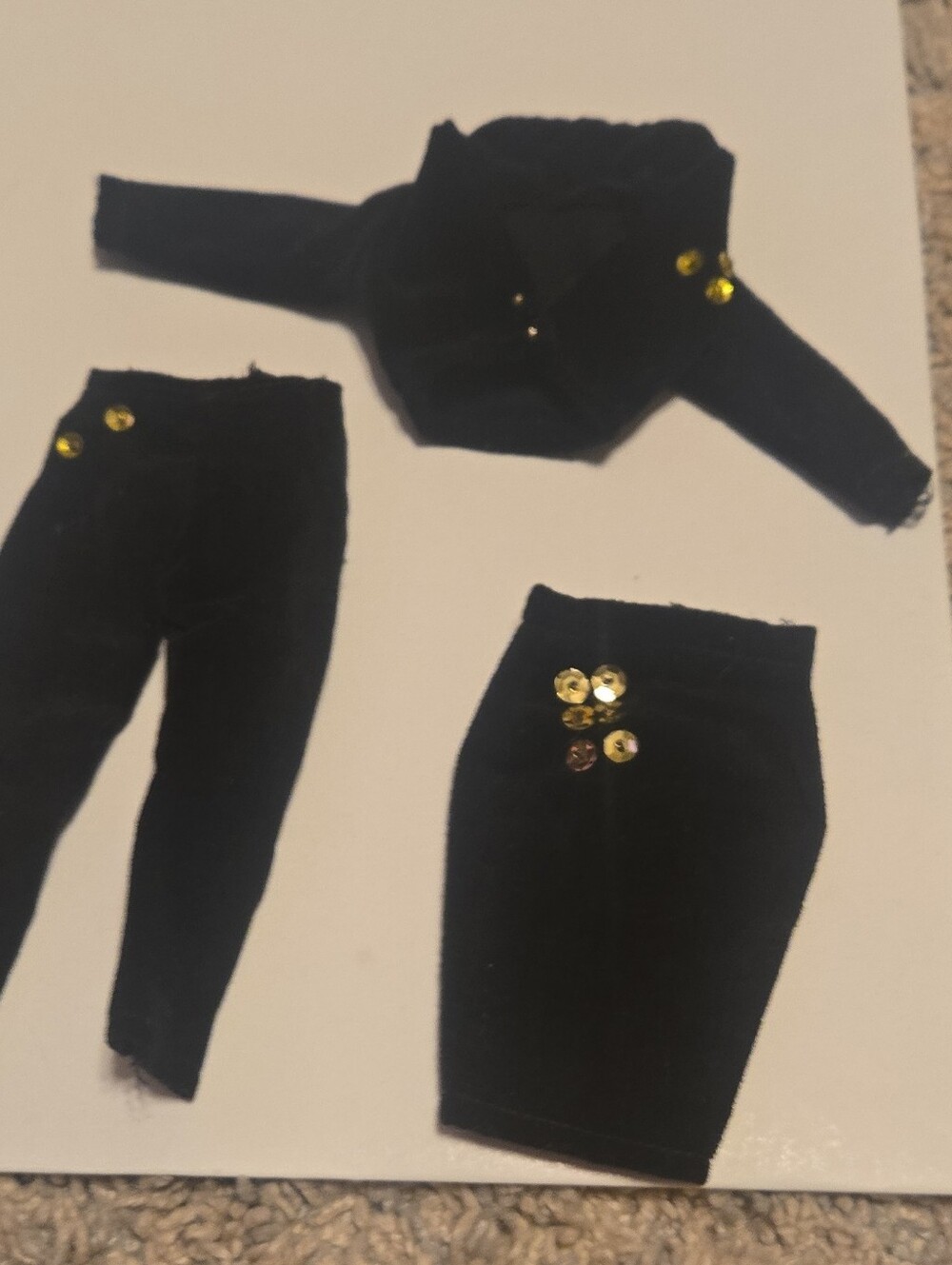Barbie Outfit Velvet Skirt and Leggings Set with Sequin Detail